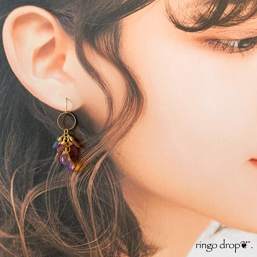 ♢高品質♢ピジョットカラー エチオピアオパール 14kgfピアス