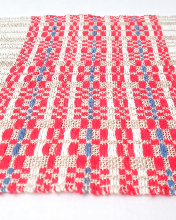 【北欧手織り】ムンカベルテ織りのミニテーブルクロスⅠ 8枚目の画像