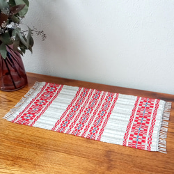 【北欧手織り】ムンカベルテ織りのミニテーブルクロスⅠ 11枚目の画像