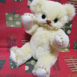 ラティニティモヘア アプリコット テディベア 19cm ぬいぐるみ yukumao