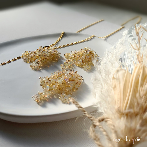 14KGF オパール ピアス＆ネックレスセットBALENCIAGA（バレンシアガ