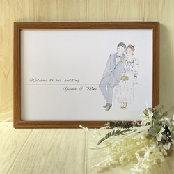 似顔絵ウェルカムボード 結婚式 柔らかい雰囲気のオシャレなイラスト