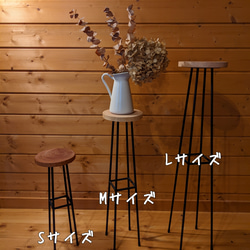 【Mitz-Wemler様専用】シンプルでスリムなアルコールスタンド　アイアンシェルフ　植物棚　花台　サイドテーブル 4枚目の画像