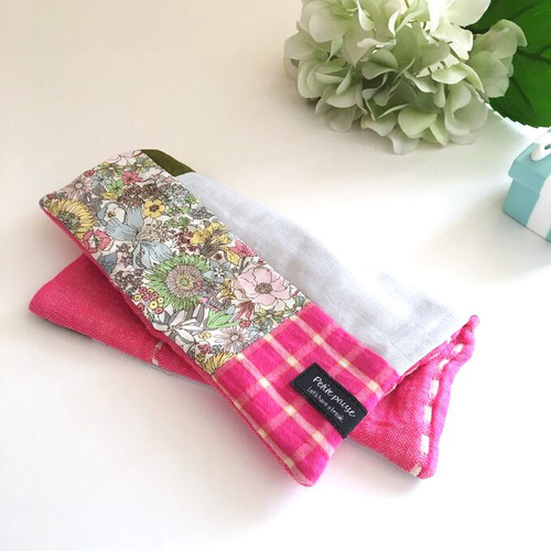 LIBERTY*色遊びパッチ6重ガーゼハンカチ*comfortable*リバティフラワー