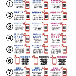 たなべさんちのシール　【連絡先電話番号直通QR】 発達障害　自閉症　高齢者　認知症　1シート（シール21枚）ヘルプマーク 1枚目の画像