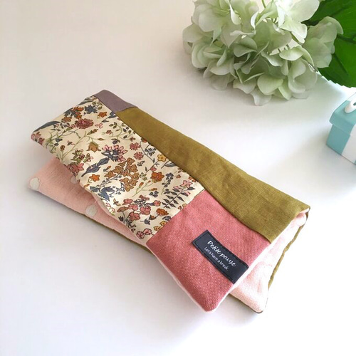 ハンドメイドハンカチ リバティ 刺繍コットン リネン 8重ガーゼ