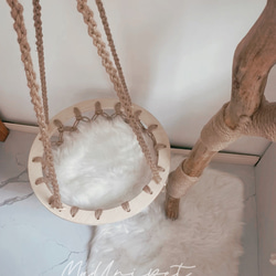 【雲にのる】無垢材キャットタワー猫の揺りかご　北欧風 木製 天然木 ペット家具（翌日発送可能） 6枚目の画像