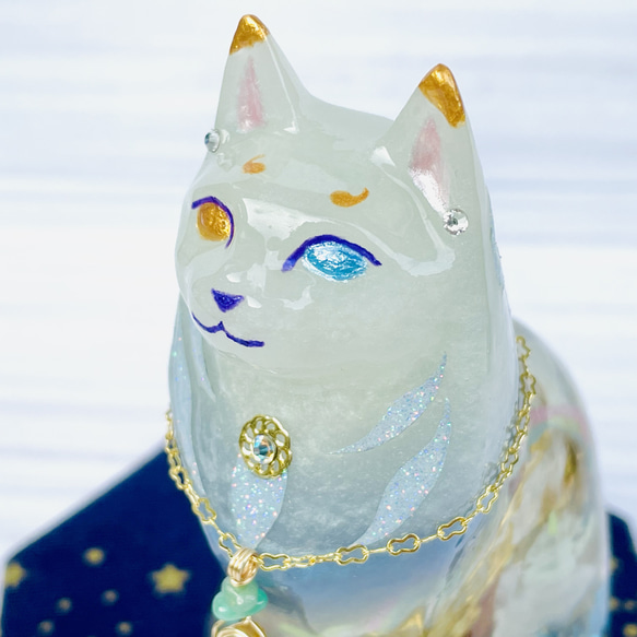 シャ･エスポワール 長毛猫オルゴアート(ブルームーンストーン&ラブラドライト) 10枚目の画像