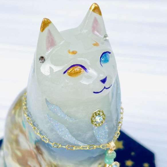 シャ･エスポワール 長毛猫オルゴアート(ブルームーンストーン&ラブラドライト) 9枚目の画像