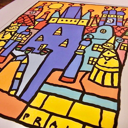 油絵チエコ、カレル橋 油絵チエコ、カレル橋