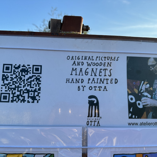 OTTA 手描きイラスト チェコ プラハ カレル橋 風景 天文時計 ポスター