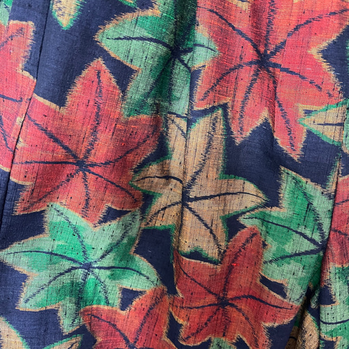 着物リメイク 1点もの【ヴィンテージ着物】袴パンツ【もみじ柄