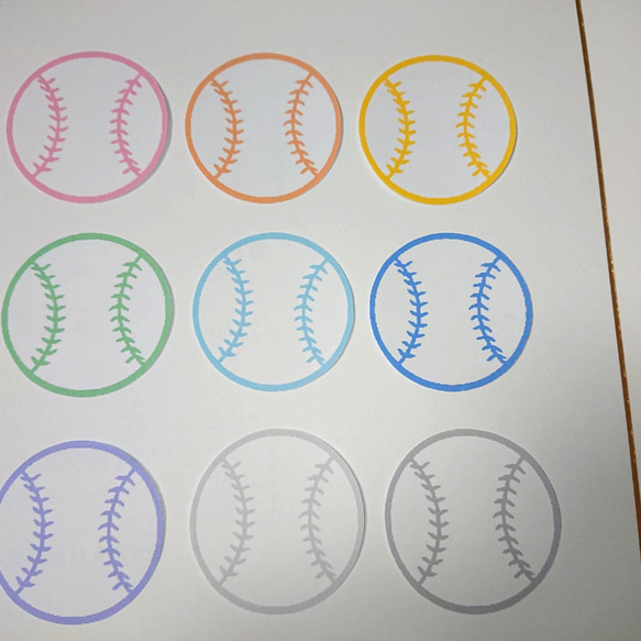 野球・ソフトボール★色紙・寄せ書き用メッセージシール12枚(カラフル12色) 3枚目の画像