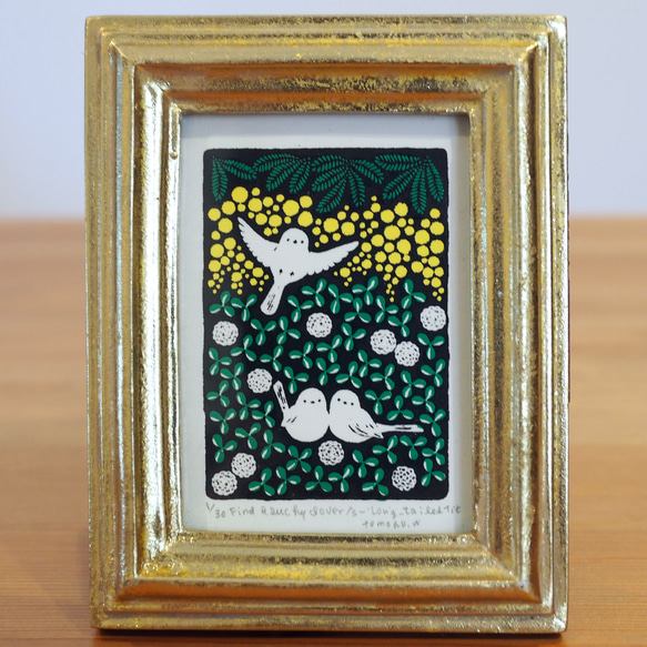 版画 - Find a Lucky Clover/s Long-tailed Tit（シルクスクリーン） 2枚目の画像