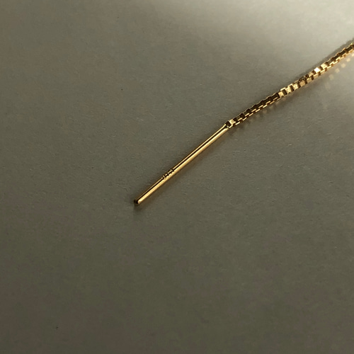 k18】片耳ドリッピンチェーンピアス キャッチレス キャッチなし ピアス