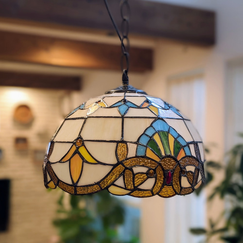 ステンドグラスシェードのペンダントライト※受注生産 シーリングライト