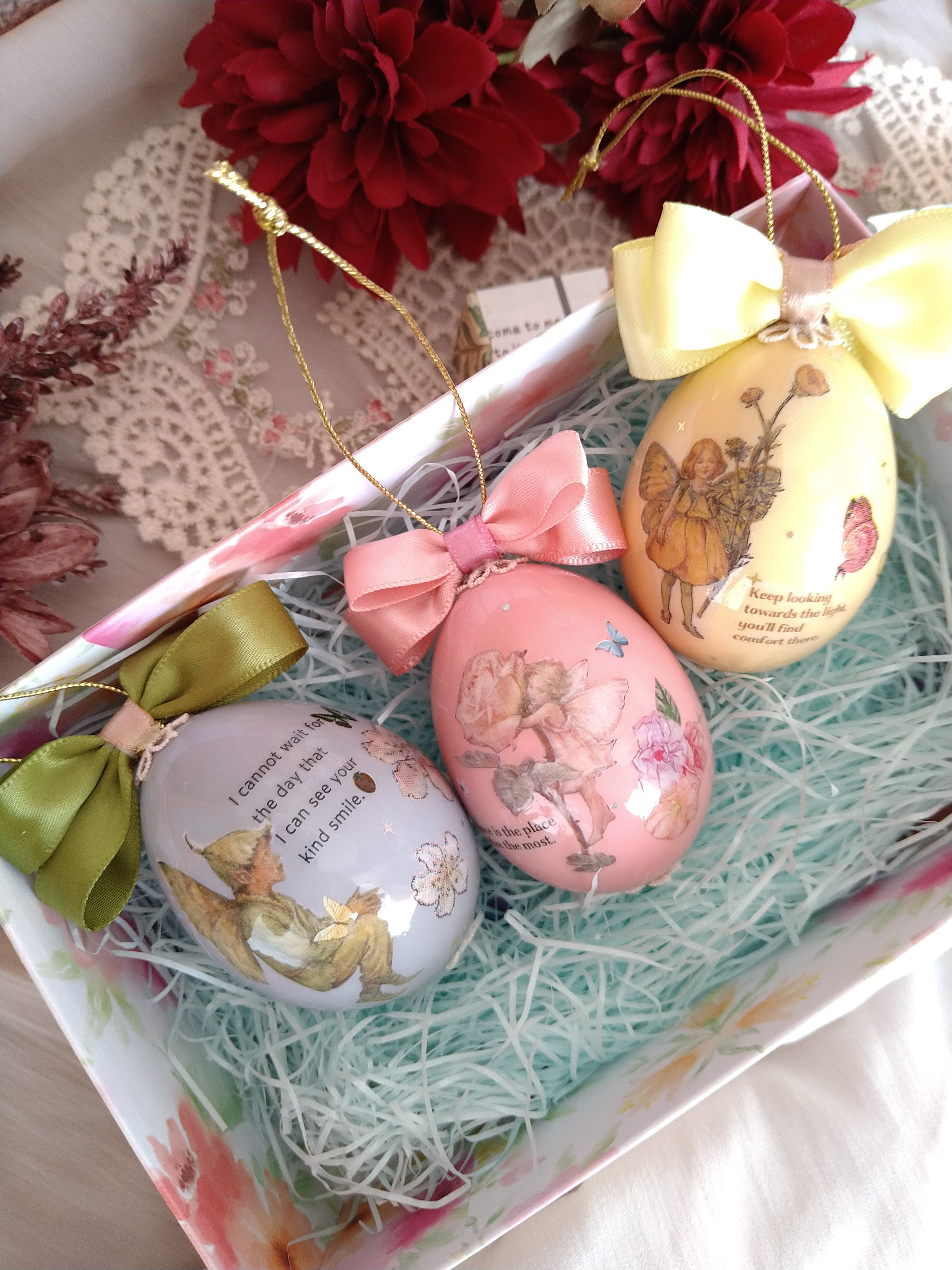 作家もの手描きオーナメント 【新品】ドイツ購入 6個セット　イースターエッグ