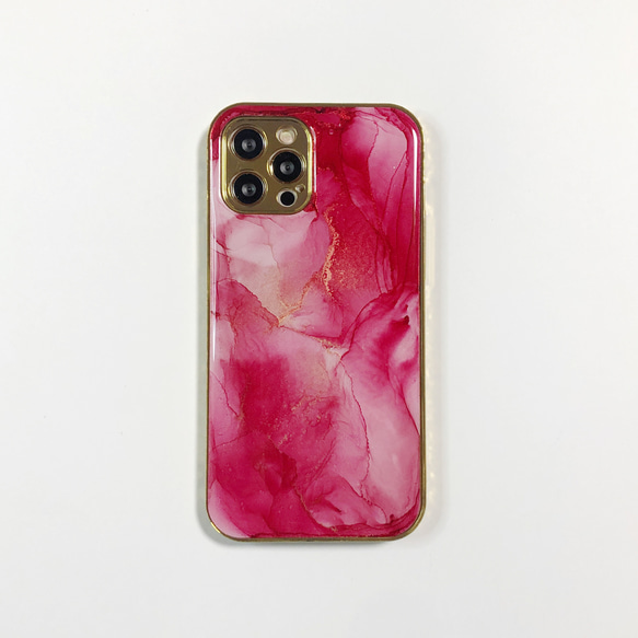 アルコールインクアートiPhoneケース/TPU【red】 1枚目の画像
