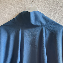 送料無料 春秋におすすめ　訳あり藍染した上品で軽やかなシルクウール使用 " Re9 " 羽織コート 着物 13枚目の画像