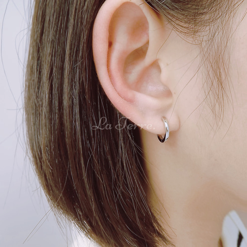 定番 地金silver925の超ミニフープピアス ピアス（フープ） La
