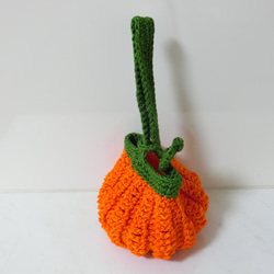 ハロウィンかぼちゃミニバッグ　オレンジ色濃色 4枚目の画像