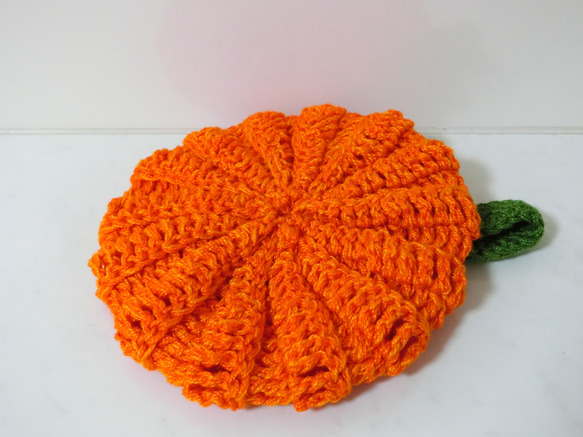 ハロウィンかぼちゃミニバッグ　オレンジ色濃色 8枚目の画像