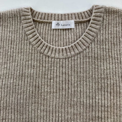 エアリースパン(メリノウール100％）ふわっと！片畦ニットベスト　【ベージュ杢】 10枚目の画像