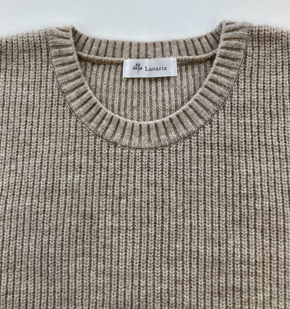 エアリースパン(メリノウール100％）ふわっと！片畦ニットベスト　【ベージュ杢】 10枚目の画像