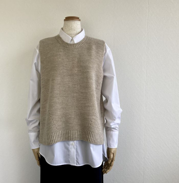 HARAPECO Knit Vest - ベージュ CATEGORY Knit | harapeco Store