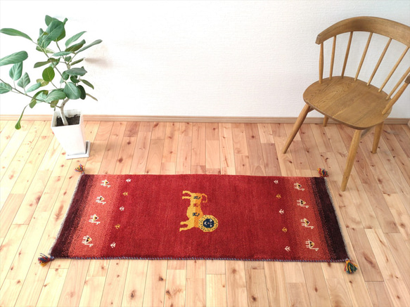 ペルシャ　ギャッベ ランナー中　143×50 アイボリー　ヤギ ギャッベ ミニランナー 143×50 アイボリー ヤギ 特価25％OFF】ペルシャ