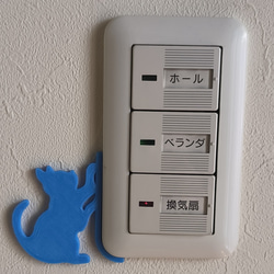K009-06-N 壁スイッチ・コンセントカバー猫オブジェ 06 2枚目の画像