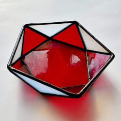 ステンドグラストレー「サンタカラーのダイヤモンドカット」 1枚目の画像