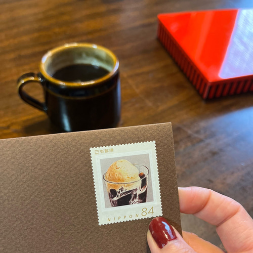 こまめやオリジナル切手】コーヒーゼリーの84円切手 その他雑貨 あずき