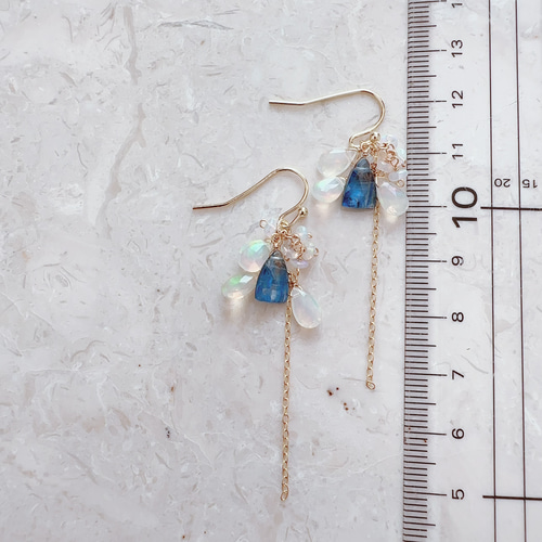 14kgfエチオピアオパール・カラーオパールピアス/イヤリング