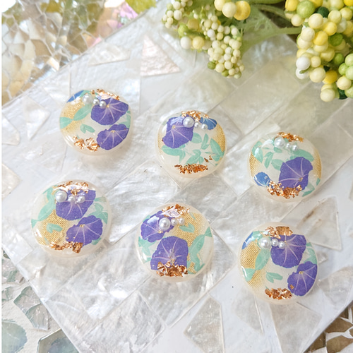 夜空のボタン☆2個 j-35 ボタン/カボション/星/月/パール