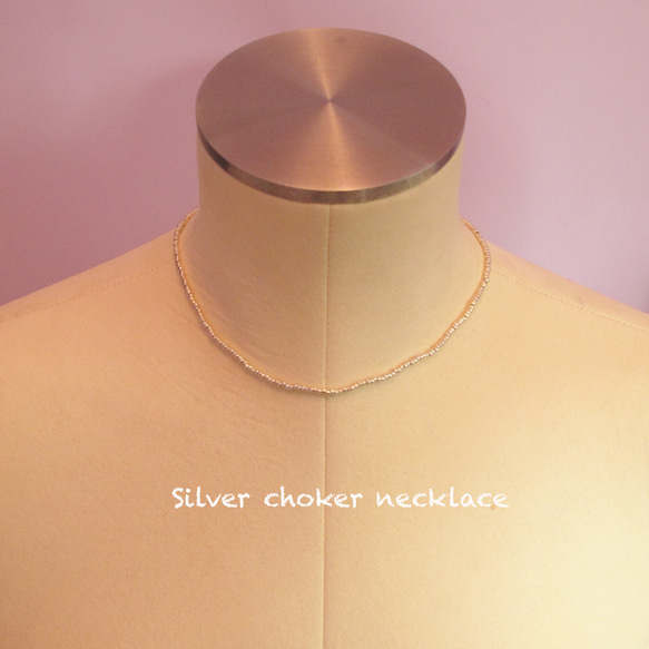 Silver choker necklace 3枚目の画像