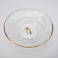 お花と鳥のガラスの蓋碗　中国茶器　ハーブティーにも❤　がいわん　ポーセラーツ　 8枚目の画像