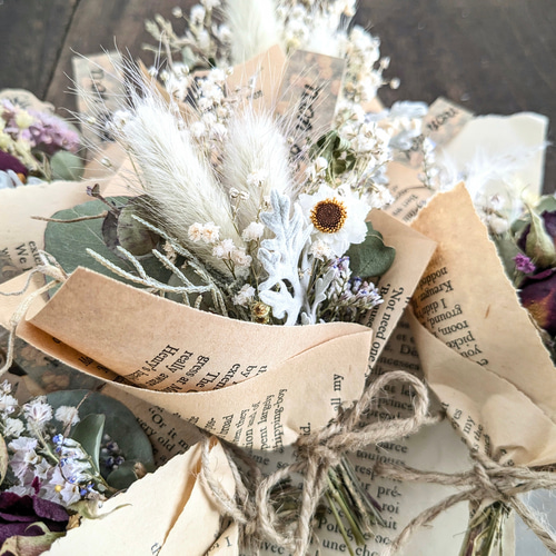 1～4束まで＊メッセージ・名入りカード付き ドライフラワーの