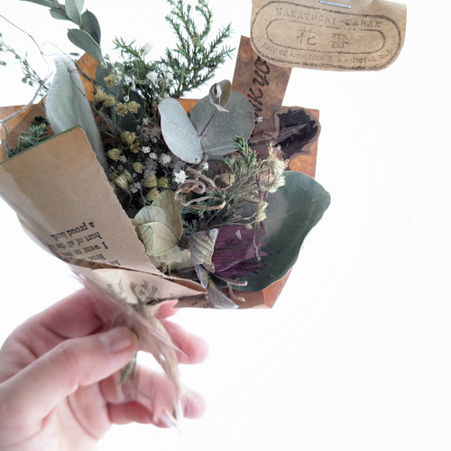 1～4束まで＊メッセージ・名入りカード付き ドライフラワーの