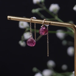 【ラベンダー】スコロライト　ピアスチャームイヤリング 1001 現品・極上大粒スコロライト（ラベンダークォーツ）とブルー系