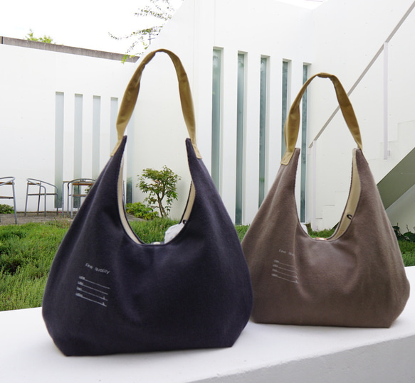 maruyu- 大人ワンショルダートート/cottonニット トートバッグ