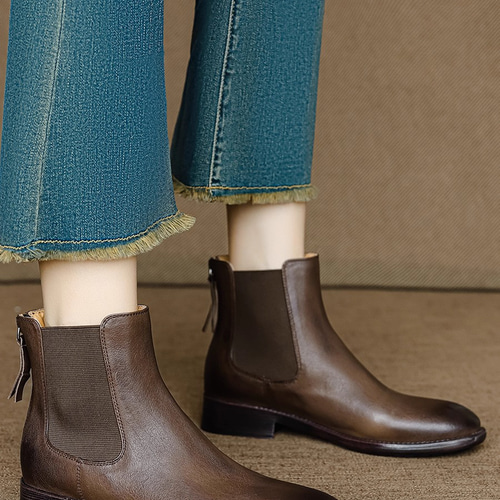 本革 ハイカット チェルシーブーツ サイドゴアブーツ ワークブーツ 靴