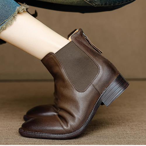 本革 ハイカット チェルシーブーツ サイドゴアブーツ ワークブーツ 靴