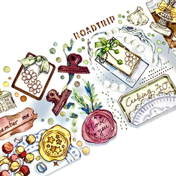 【女の子マステのみ】人物マステ 13巻 まとめ売り 海外マスキングテープ 海外マスキングテープ巻売り 星屑漫遊・イエロー 装飾マスキング