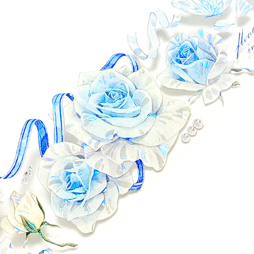 7881】海外マステ3/5/巻売り貝殻光マスキングテープバラ柱