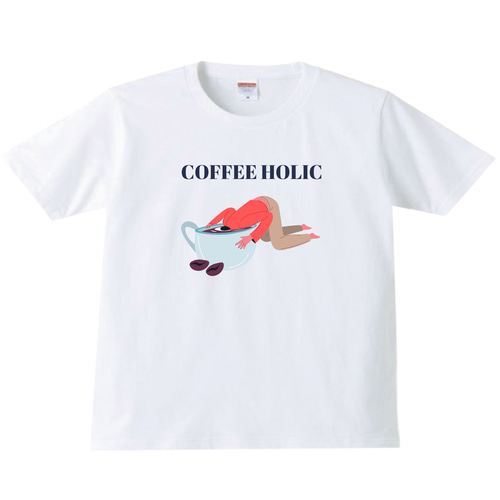 ボスコーヒー Tシャツ L 赤 コーヒーホリックTシャツ コーヒー コーヒーtシャツ 面白いtシャツ