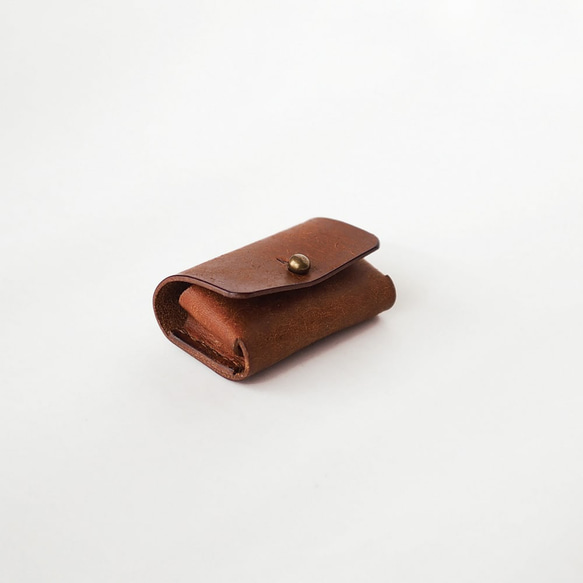 可容納 999 日圓以上的小零錢包 [棕色] 品牌男士女士時尚緊湊型皮革 第2張的照片