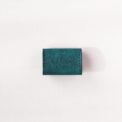 可容納999日圓以上的小零皮夾【綠松石色】品牌男士女士時尚小巧皮革 第6張的照片