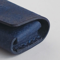可容納 999 日圓以上的小零錢包 [藍色] 品牌男士女士時尚緊湊型皮革 第3張的照片