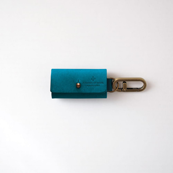 小鑰匙包 [綠松石色] 品牌男士女士時尚鑰匙緊湊型皮革手工縫製 第1張的照片